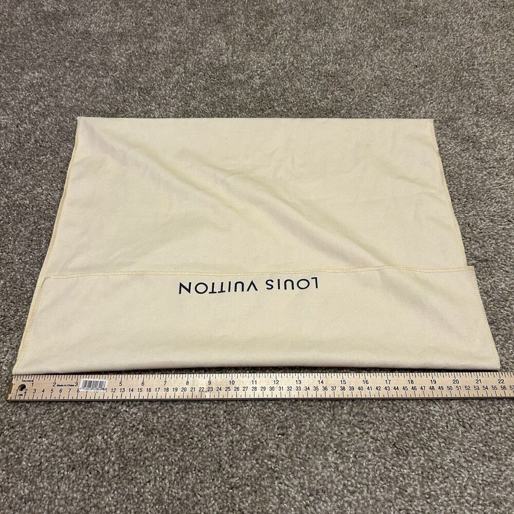 Louis Vuitton Fold Over Flap Top Envelope Dust Bag Beige Cream Blue - 22" x 16" - Picture 6 of 9